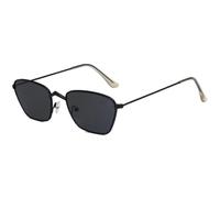 MUTYNE Lunettes de soleil carrées de luxe pour femmes et hommes, monture métallique rétro tendance, pour l'extérieur et les voyages, UV400 (noir et gris)