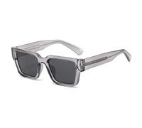 MUTYNE Lunettes de soleil carrées pour hommes et femmes, lunettes de conduite, monture métallique, charnière à ressort (gris transparent)