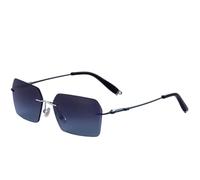 MUTYNE Lunettes de soleil carrées sans monture en métal vintage tendance pour femmes, mode luxe punk hommes voyage plein air UV400 (gris pistolet bleu)