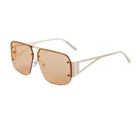 MUTYNE Lunettes de Soleil Carrées sans Monture Surdimensionnées Femmes Mode Lunettes de Soleil de Luxe sans Cadre pour Hommes Lunettes Rétro Semi-sans Monture, C4 Champagne, Taille Unique