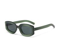 MUTYNE Lunettes de soleil carrées tendance pour femmes, verres UV400, style rétro, style punk (vert et gris)