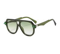 MUTYNE Lunettes de soleil carrées vertes à la mode pour femmes et hommes, lunettes de soleil à double pont, lunettes UV400, vert vert, taille unique