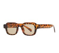 MUTYNE Lunettes de soleil classiques à petite monture carrée pour femmes et hommes, style rétro, luxe, conduite, fête, UV400 (thé léopard)