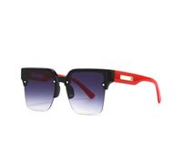 MUTYNE Lunettes de soleil demi-monture pour femme tendance, mode, rétro, protection UV400 (C6)