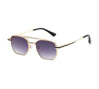 MUTYNE Lunettes de soleil hexagonales tendance pour femmes et hommes, unisexes, en métal, à double protection UV400 (gris dégradé).