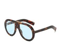 MUTYNE Lunettes de soleil homme dégradé UV400 mode léopard femme tendance punk (bleu léopard)