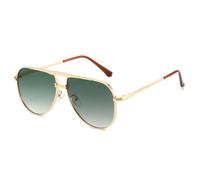 MUTYNE Lunettes de soleil homme femme conduite UV400, monture classique et élégante en métal (or et vert)