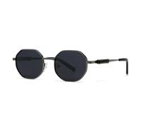 MUTYNE Lunettes de soleil homme style streetwear, lunettes de soleil polygonales femme (GRIS)