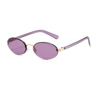 MUTYNE Lunettes de soleil œil de chat à petite monture, style rétro, tendance, accessoire de mode pour homme et femme (doré et violet)
