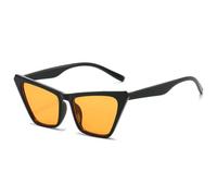 MUTYNE Lunettes de soleil œil de chat classiques à grande monture pour femmes et hommes, style vintage, pour l'extérieur, la conduite, les voyages, UV400 (noir et orange)