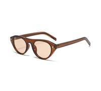MUTYNE Lunettes de soleil œil de chat couleur bonbon pour femmes, style ovale, avec rivets (Tea transparent)