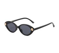 MUTYNE Lunettes de soleil œil de chat pour femme, style mode, décoration florale, protection UV400, lunettes de soleil décontractées pour voyage (noir et gris)