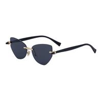MUTYNE Lunettes de soleil œil de chat sans monture pour femmes, verres de luxe pour hommes, verres de conduite pour l'été, UV400 (noir et gris)