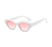 MUTYNE Lunettes de soleil œil de chat tendance pour femmes, style rétro, petite monture, pour hommes, tendance, voyage, UV400 (blanc, rose)