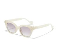 MUTYNE Lunettes de soleil œil de chat tendance pour femmes, verres UV400, rivets tendance, style punk (blanc et gris)