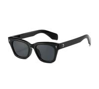 MUTYNE Lunettes de soleil œil de chat tendance, verres transparents, UV400, pour femmes et hommes, style rétro, rivets décoratifs (noir et gris)