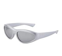 MUTYNE Lunettes de soleil ovales punk pour femmes, lunettes de soleil futuristes de luxe pour hommes, sports de plein air, cyclisme, UV400 (argent)