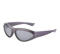 MUTYNE Lunettes de soleil ovales punk pour femmes, style futuriste, tendance, sport de plein air, cyclisme, UV400 (argent pistolet)
