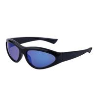 MUTYNE Lunettes de soleil ovales punk pour femmes, style futuriste, tendance, sport de plein air, cyclisme, UV400 (noir et bleu)