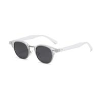 MUTYNE Lunettes de soleil ovales rétro classiques semi-métalliques pour femmes, style punk, rivets, verres UV400 (gris transparent)