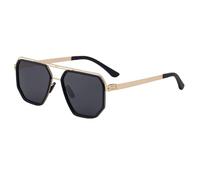 MUTYNE Lunettes de soleil polarisées pour hommes, monture polygonale sans vis en métal (C4)