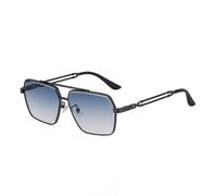 MUTYNE Lunettes de soleil polygonales pour homme, branches en métal, protection UV400 rétro (C5)