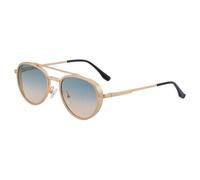 MUTYNE Lunettes de soleil pour homme, monture ronde, branches métalliques, protection UV (C4)