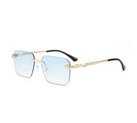 MUTYNE Lunettes de soleil pour hommes, accessoires tendance en forme de serpent, lunettes de soleil décoratives sans cadre, pare-soleil polyvalent pour femmes (Jianbianlan)