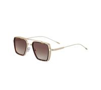 MUTYNE Lunettes de soleil pour hommes et femmes, branches métalliques, double pont, style punk, UV400 (C3)