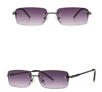 MUTYNE Lunettes de soleil rectangulaires hommes rétro or marron bleu métal lunettes de soleil pour femmes carré, 6, taille unique