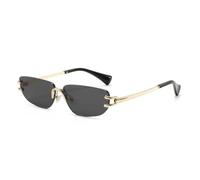 MUTYNE Lunettes de soleil rectangulaires sans monture pour hommes et femmes, monture en métal, protection UV, style fin et tendance, légères et confortables, C2, taille unique