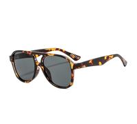 MUTYNE Lunettes de soleil rétro à double pont pour femme, style pilote, verres tendance, UV400, motif léopard (gris léopard)