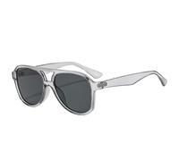MUTYNE Lunettes de soleil rétro à double pont pour femme, style pilote, verres tendance, UV400, motif léopard (gris)