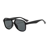 MUTYNE Lunettes de soleil rétro à double pont pour femme, style pilote, verres tendance, UV400, style léopard (noir et gris)