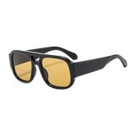 MUTYNE Lunettes de soleil rétro carrées à double pont pour hommes, verres tendance, UV400, style punk, dégradé (thé noir)