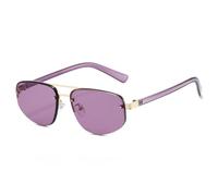 MUTYNE Lunettes de soleil rétro œil de chat à double pont pour femmes, verres transparents océan, verres UV400, rivets tendance (violet)