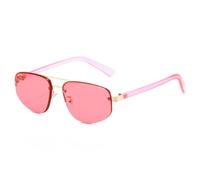 MUTYNE Lunettes de soleil rétro œil de chat à double pont pour femmes, verres transparents, verres océan, UV400, rivets tendance (rose)