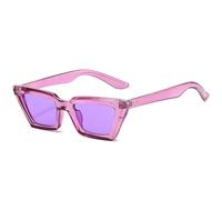 MUTYNE Lunettes de soleil rétro œil de chat à petite monture pour femmes et hommes, tendance, rivets, sport de plein air, voyage, protection UV400 (violet)