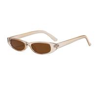 MUTYNE Lunettes de soleil rétro œil de chat pour hommes, mode, petites lunettes de soleil étroites pour femmes, lunettes de soleil d'extérieur de luxe, protection UV400 (C6 transparent, thé foncé)