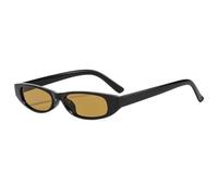MUTYNE Lunettes de soleil rétro œil de chat pour hommes, petites lunettes de soleil étroites et tendance pour femmes, verres de luxe pour l'extérieur, protection UV400 (C4 Black Tea)