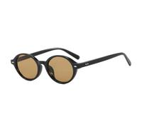 MUTYNE Lunettes de soleil rétro ovales pour femmes, petites, tendance, couleur bonbon, UV400, rivets, style punk (thé noir)