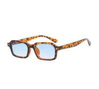 MUTYNE Lunettes de soleil rétro rectangulaires pour femmes, verres UV400 tendance, rivets punk (bleu léopard)