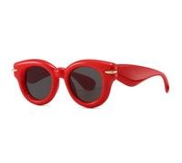 MUTYNE Lunettes de soleil rondes à grande monture à bulles de luxe pour femmes et hommes, lunettes de soleil vintage, nuances, rouge noir, taille unique
