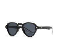 MUTYNE Lunettes de soleil rondes pour femmes et hommes, verres solaires dégradés de luxe, pour l'extérieur et les voyages, UV400 (noir transparent)