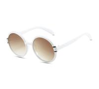 MUTYNE Lunettes de soleil rondes surdimensionnées pour femmes et hommes, style rétro, pour l'extérieur, l'été, les voyages, la plage, les fêtes, UV400 (thé blanc)