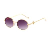 MUTYNE Lunettes de soleil rondes tendance au look métallique haut de gamme, ornées de motifs en forme de serpent sur les branches (VIOLET)