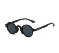 MUTYNE Lunettes de soleil rondes tendance pour femmes, style rétro, rivets, punk, dégradé transparent, UV400, pour hommes (noir et gris)