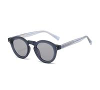 MUTYNE Lunettes de soleil rondes vintage classiques pour hommes et femmes, en métal, protection UV400, idéales pour les voyages (bleu-gris)