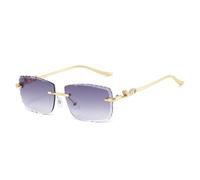 MUTYNE Lunettes de soleil sans monture à bords irréguliers pour femmes, style mode et décoration (violet gris)