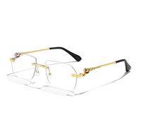 MUTYNE Lunettes de soleil sans monture à la mode pour hommes Lunettes de vue sans monture en alliage vintage à la mode pour hommes Lunettes de soleil de conduite de luxe, Clair, Taille unique